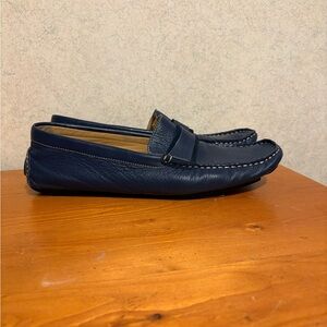 Bacco Bucci Devers blue leather moccasin shoes Navy Blue Size 11
